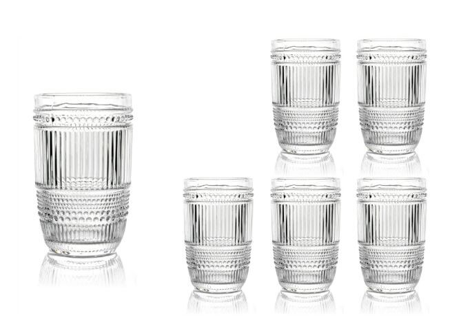 Retro Dalga 6lı Meşrubat Bardağı 370ml