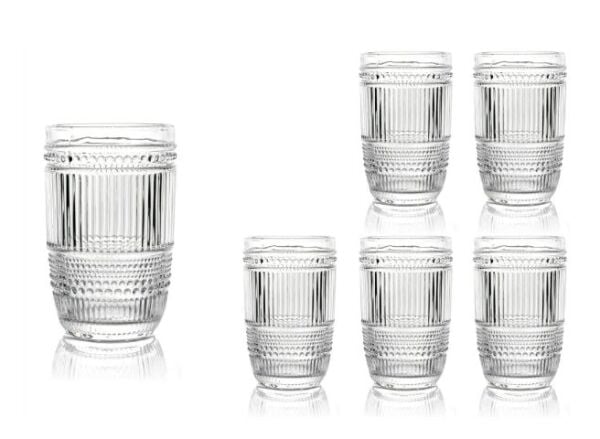 Retro Dalga 6lı Meşrubat Bardağı 370ml