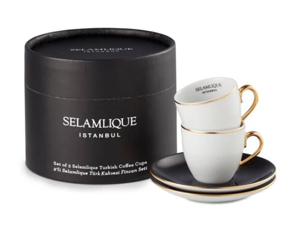 2'Lİ KLASİK SİYAH TÜRK KAHVESİ FİNCANLARI