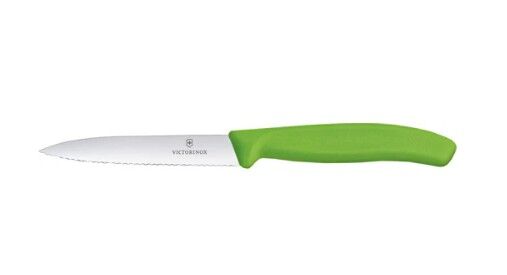 Victorinox 6.7736.L4 10cm Yeşil Tırtıklı Soyma Bıçağı