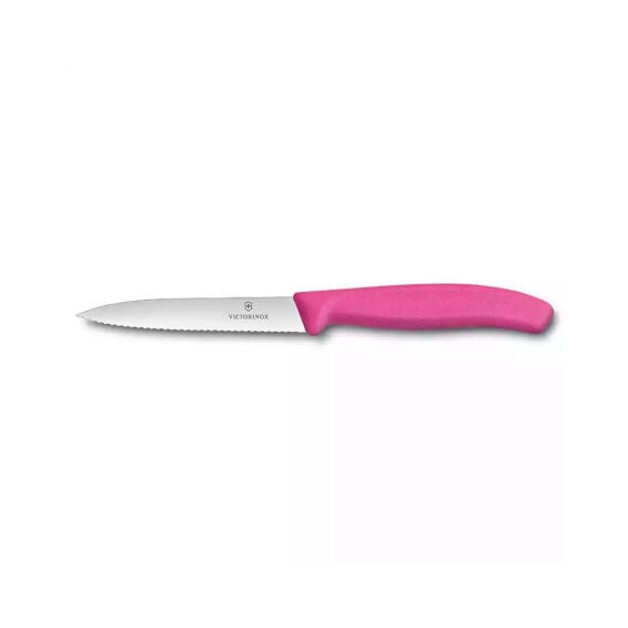 Victorinox 6.7736.L5 10cm Pembe Tırtıklı Soyma Bıçağı