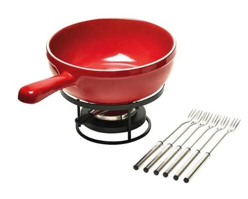 EH Yuvarlak Fondü Seti 24 cm Kırmızı/Burgundy -349922