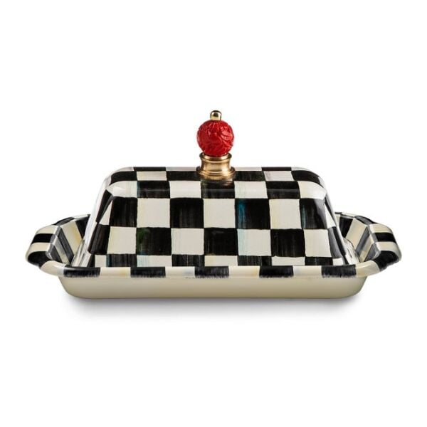 Courtly Check Enamel Butter Box