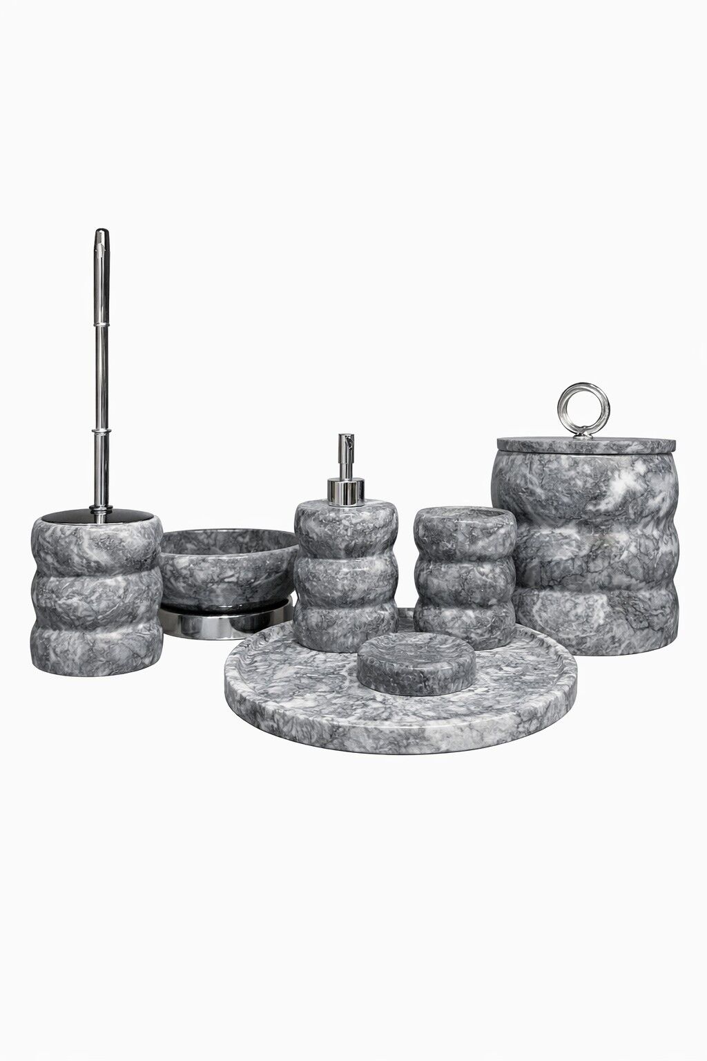 Banyo Seti Gri mermer 7 prç 4210