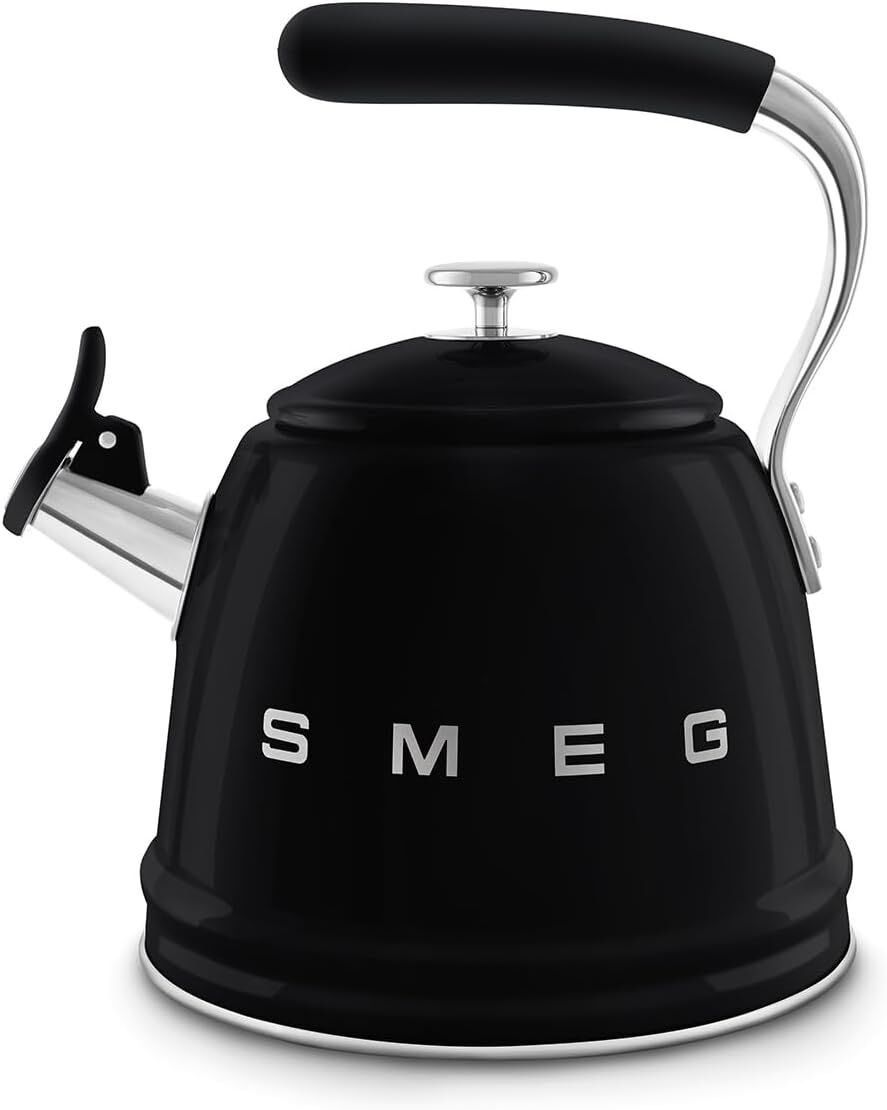 Smeg 50's Style Retro Siyah Islıklı Kettle
